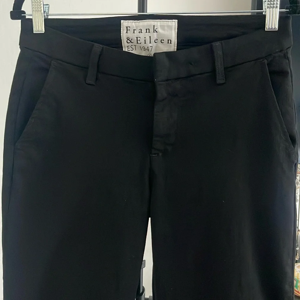 FRANK & EILEEN WICKLOW The Italian Chino ITALIAN PERFORMANCE TWILL in Black Sz 6 - Picture 8 of 17